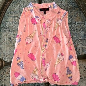 Juicy Couture (Black Label) Pink Button Down Blouse